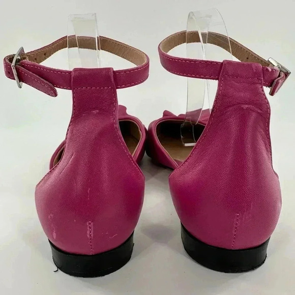 Lewit Alesia womens flats size 39 pink fuchsia Italian leather pointy toe dorsay - Picture 4 of 15